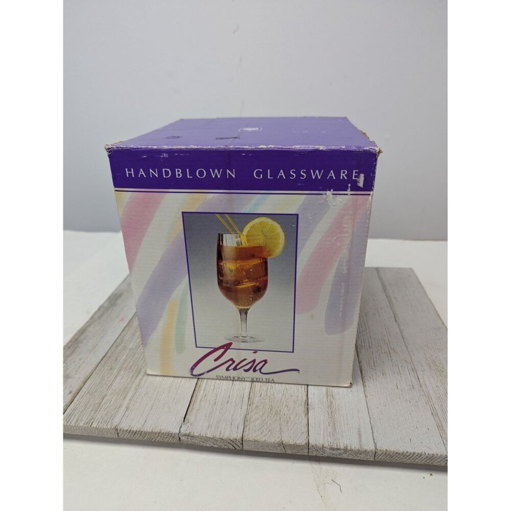 Vintage Mid Century Crisa Symphony Glassware 16 oz Set of 4 Ice Tea Glasses